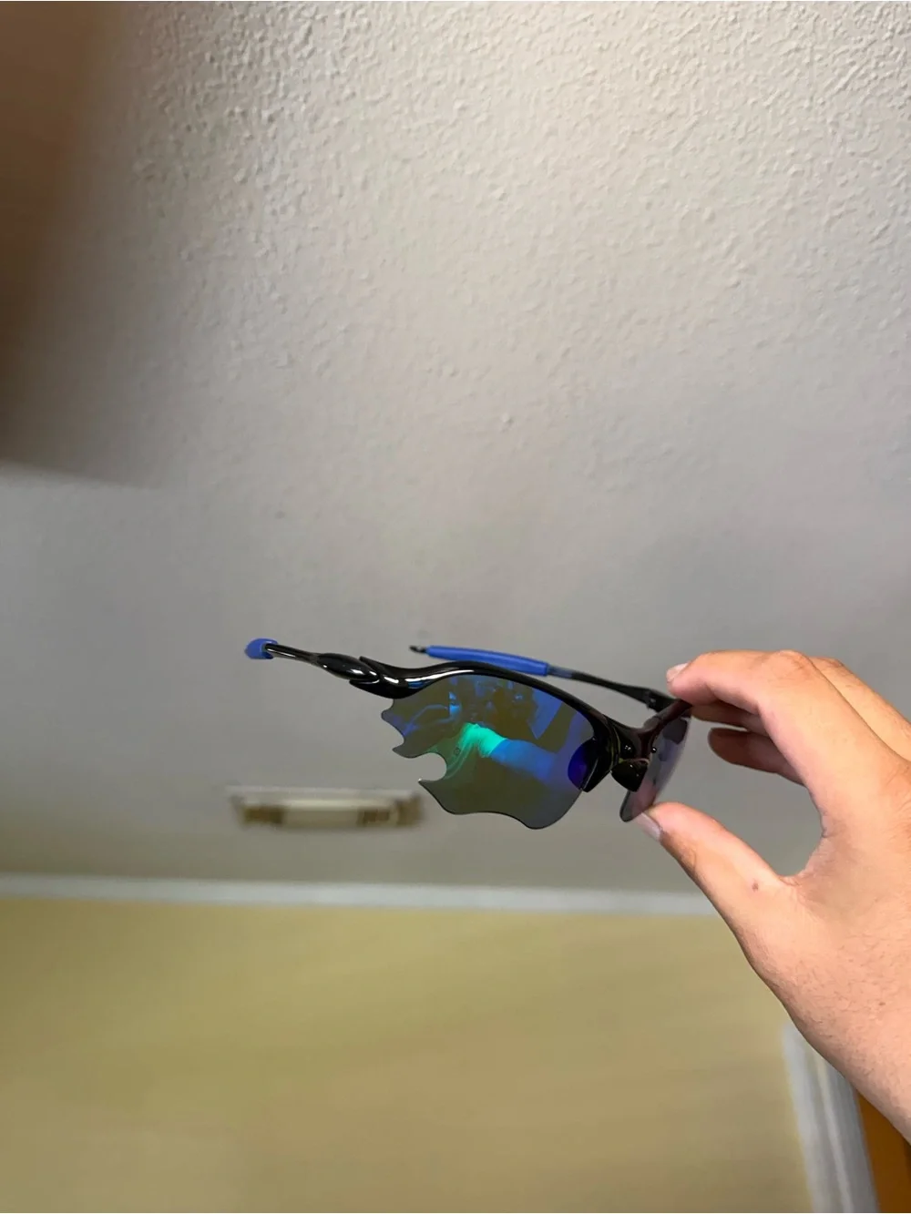 Blue Mirrored Sports Sunglasses for Oakley Accessories